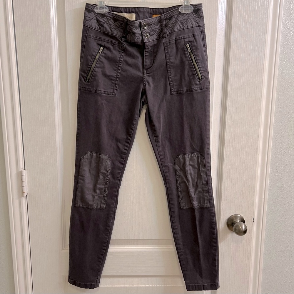 Anthropologie Pilcro and the letterpress Gray Moto Utility Pants Size 28